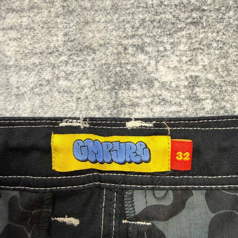 Empyre Ultra Loose Cargo Pants Mens 32 Black Cell Phone Embroidered Skate Grunge - Picture 4 of 12
